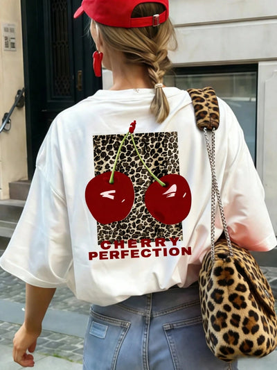 Leopard Cherry Print T-Shirt