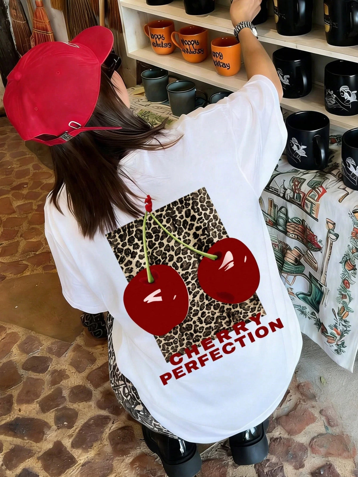 Leopard Cherry Print T-Shirt